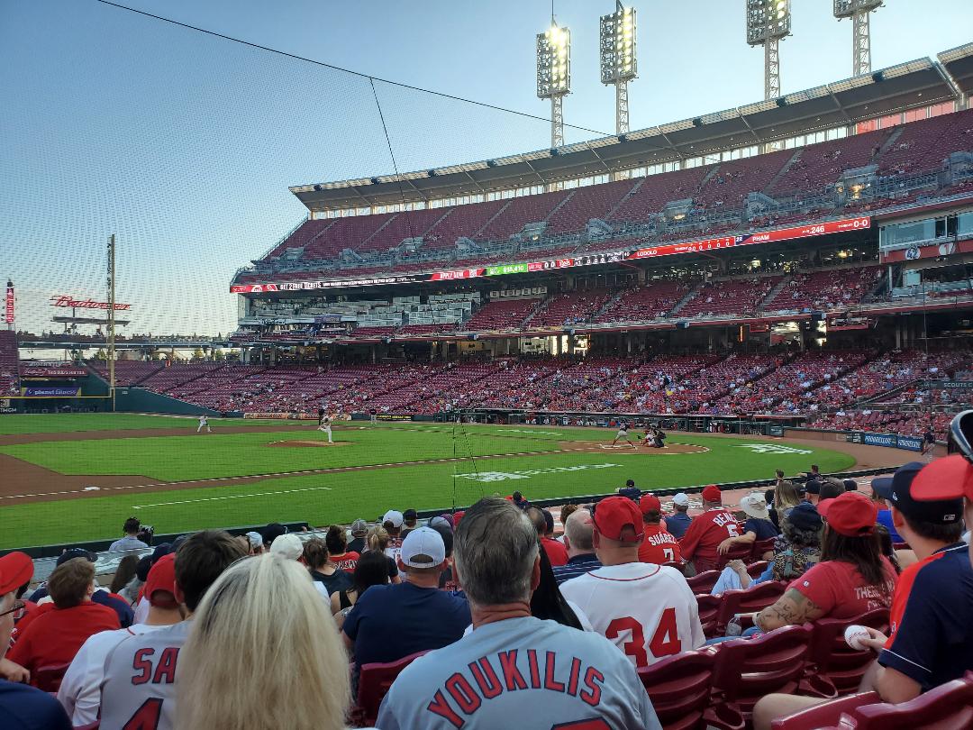 Dedicated Reds fans sit outside Great American Ball Park for every